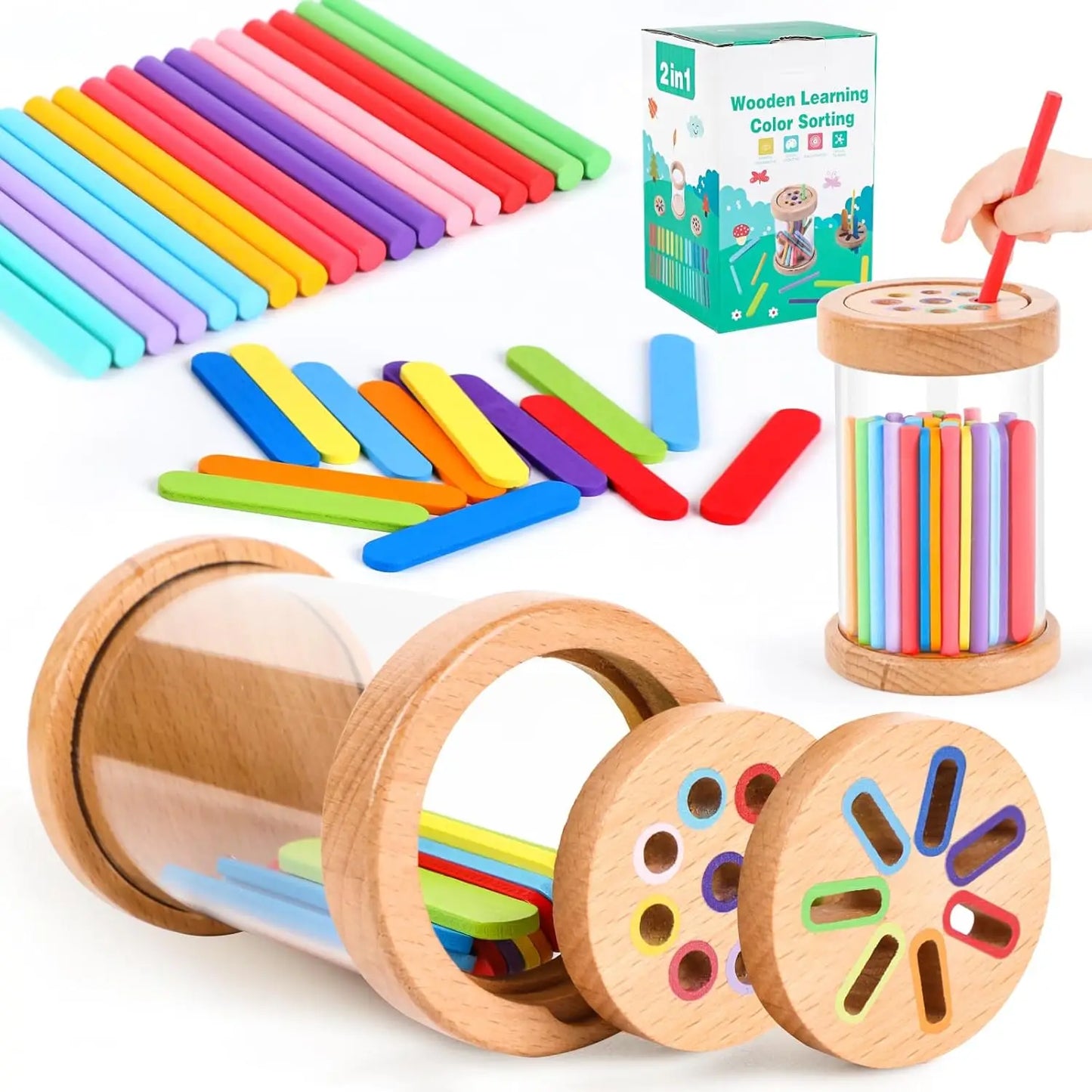 RegenbogenSpiel Montessori Sortierspielzeug für Kleinkinder