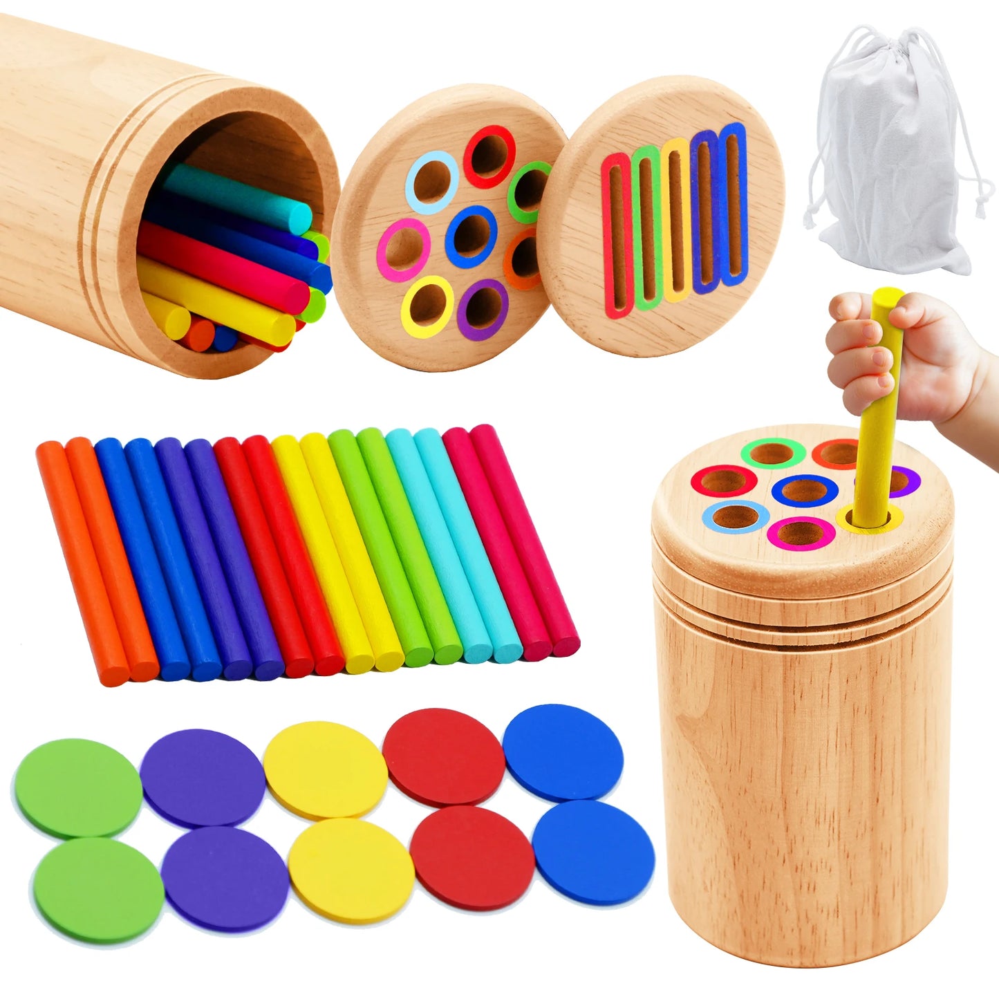 FarbSpiel Montessori Sortierspiel aus Holz