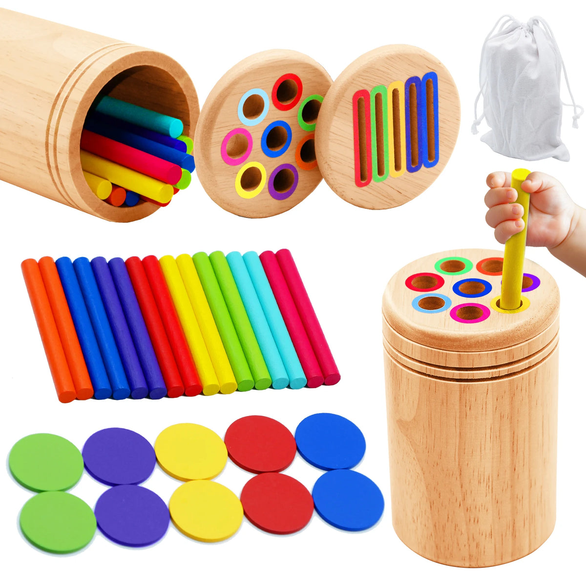 FarbSpiel Montessori Sortierspiel aus Holz